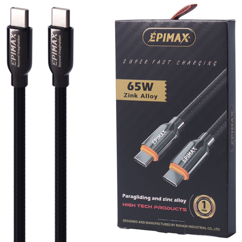 کابل تبدیل فست شارژ Epimax EC-129 Type-C to Type-C 65W 1m