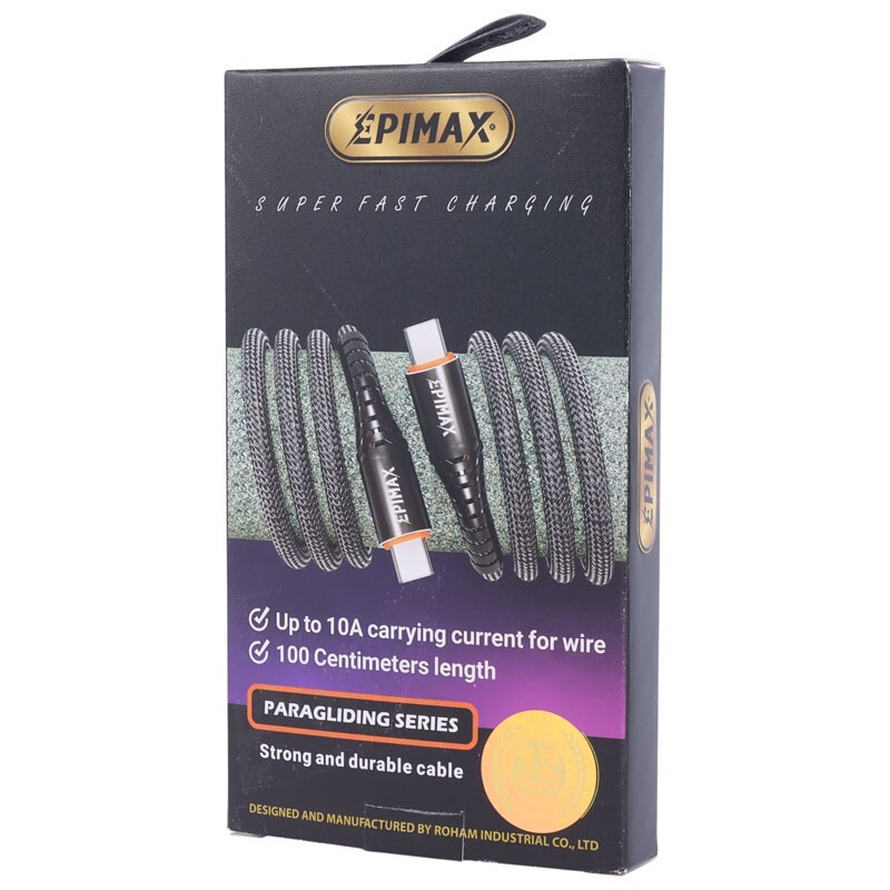 کابل تبدیل فست شارژ Epimax EC-136 Type-C To Type-C 10A 60W 1m