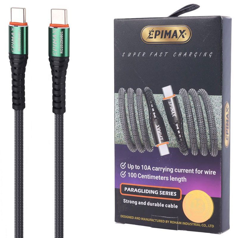 کابل تبدیل فست شارژ Epimax EC-136 Type-C To Type-C 10A 60W 1m