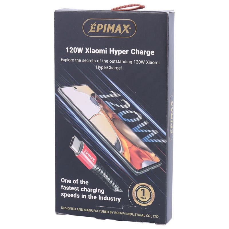 کابل تایپ سی فست شارژر Epimax EC-130 120W 1m