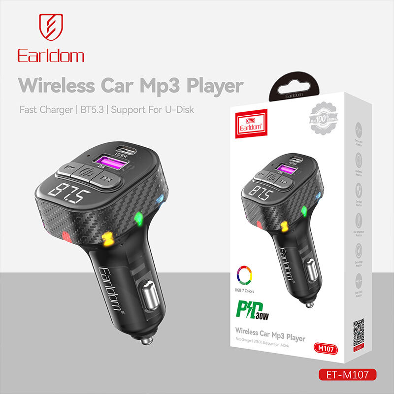 شارژر فندکی و اف ام پلیر بلوتوثی 30 وات ارلدام ET-M107