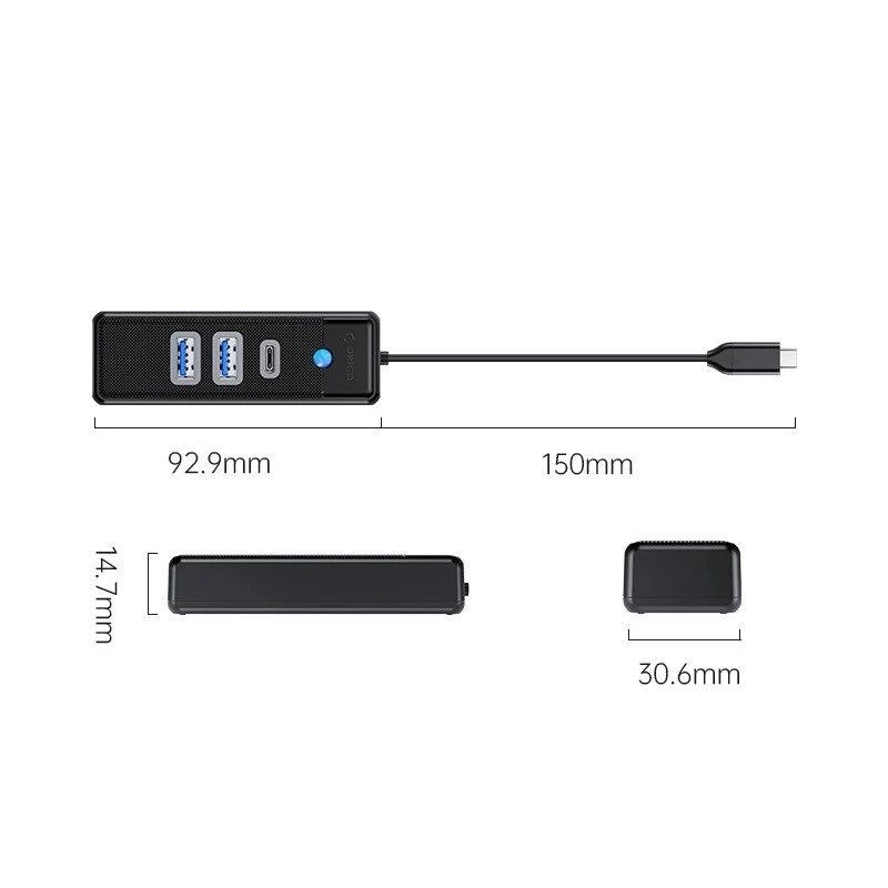 هاب 3 پورت Type-C اوریکو PWC2U-C3