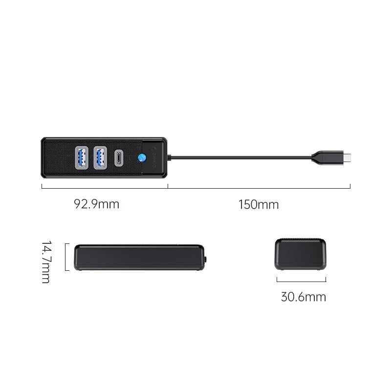 هاب 3 پورت Type-C اوریکو PWC2U-C3
