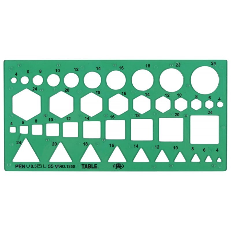 شابلون اشکال هندسی تیبل Table V No.1350