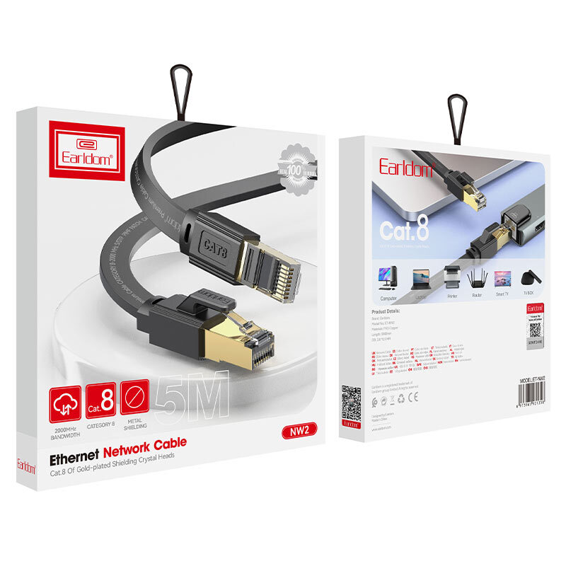 کابل شبکه Cat8 ارلدام ET-NW2 طول 5 متر