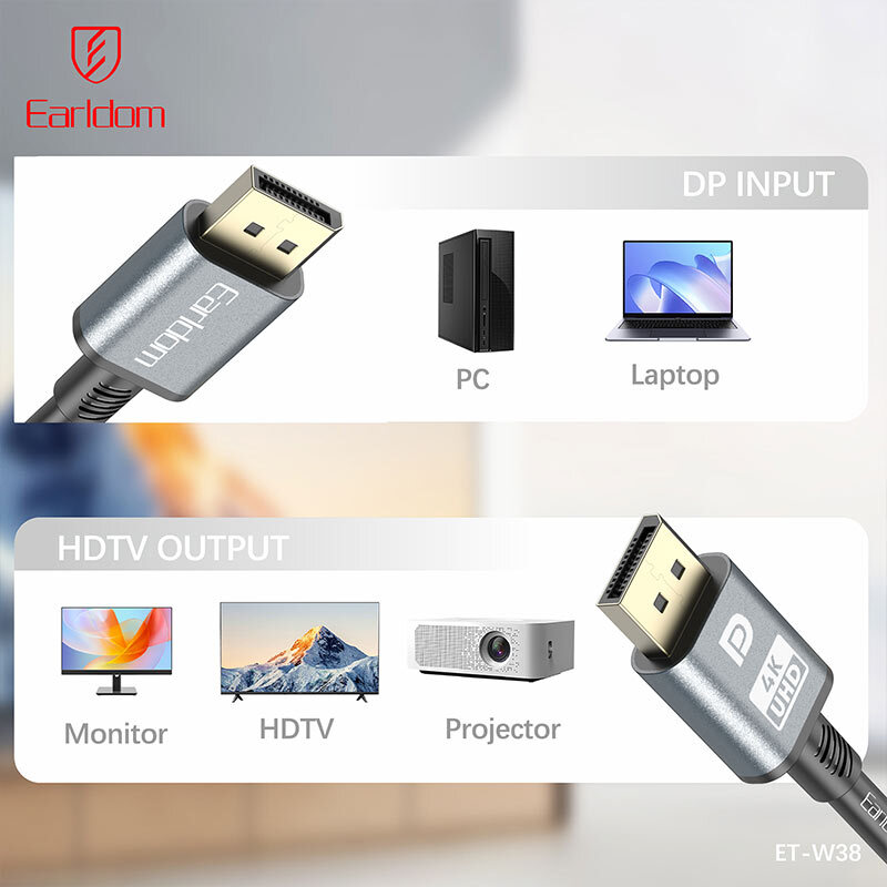 کابل Display 4K ارلدام ET-W38 طول 2 متر