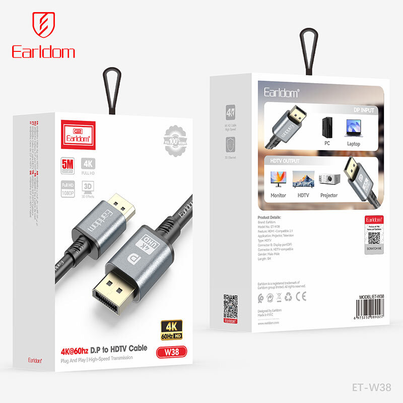 کابل Display 4K ارلدام ET-W38 طول 5 متر