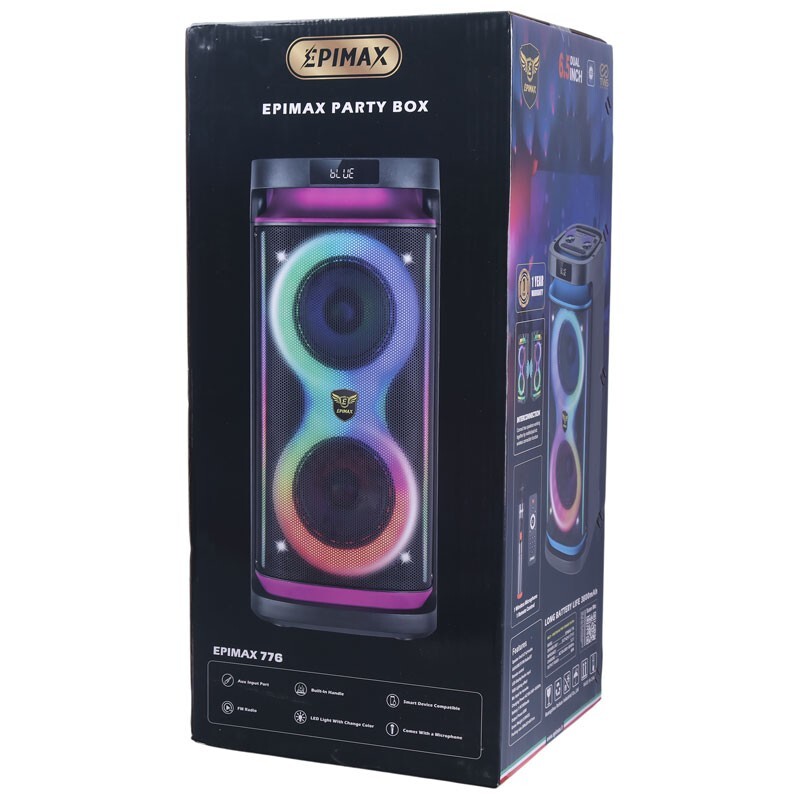 اسپیکر چمدانی بلوتوثی اپی مکس EPIMAX-776 + میکروفون و ریموت کنترل