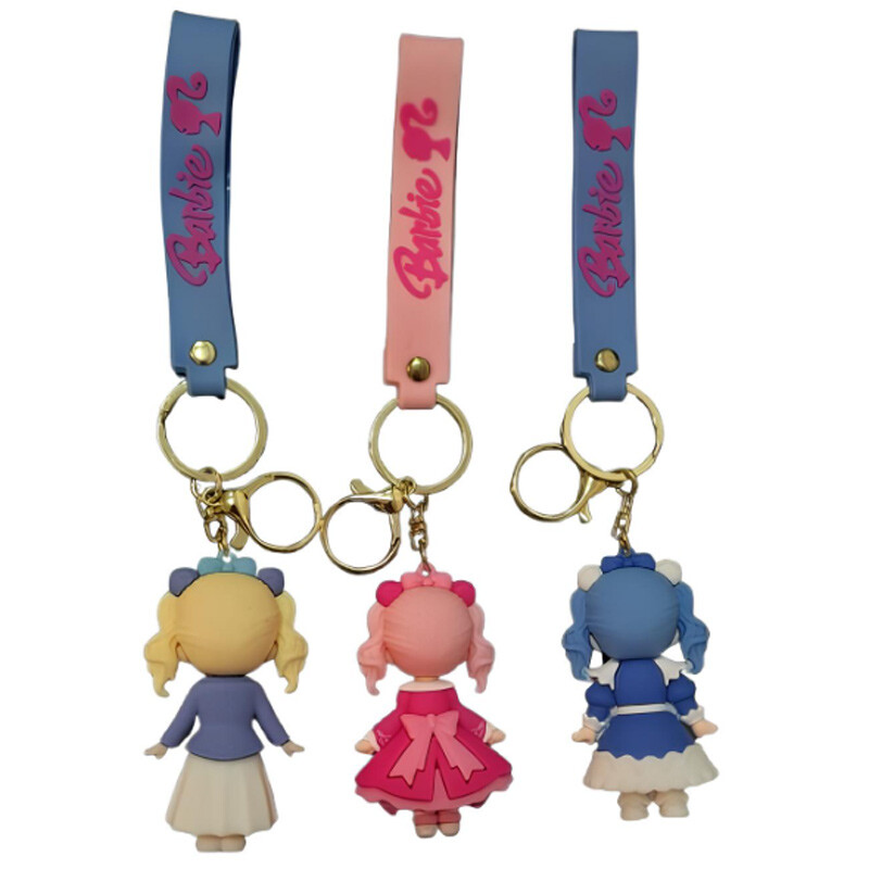 جاکلیدی سیلیکونی طرح باربی بسته 3 عددی