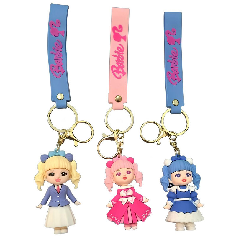 جاکلیدی سیلیکونی طرح باربی بسته 3 عددی