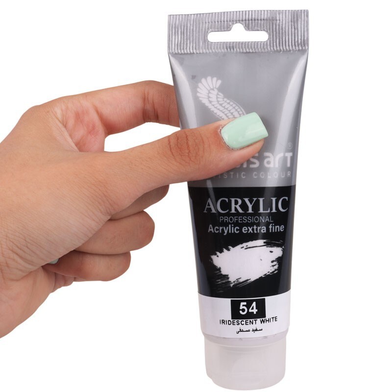 رنگ اکریلیک پرسیس آرت Iridescent White 54 حجم 75 میلی لیتر