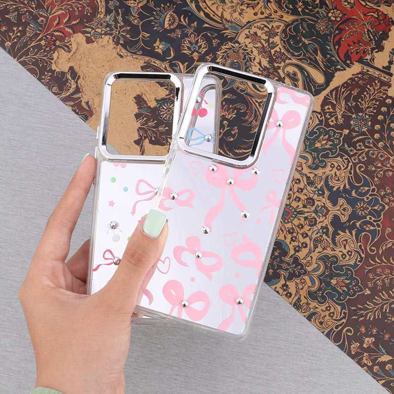 قاب آینه ای مرواریدی طرح پاپیون
