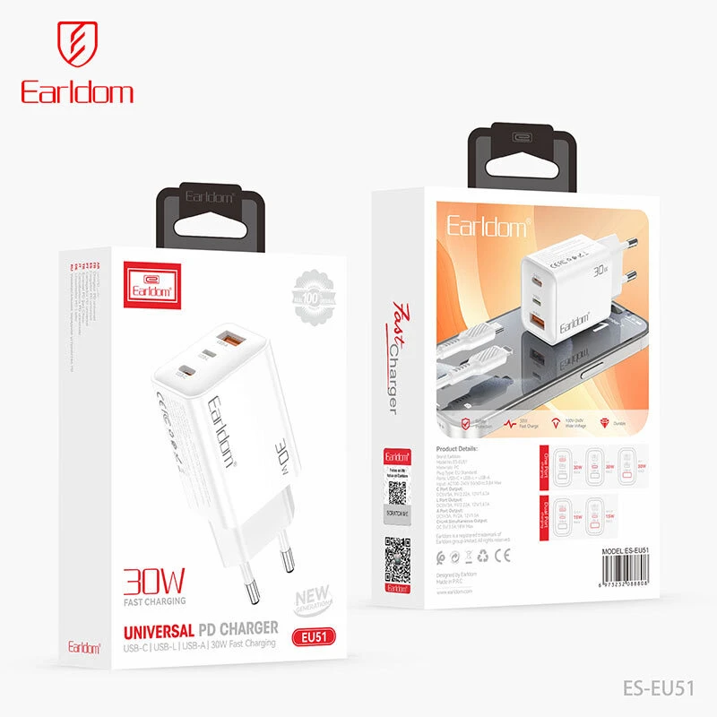 شارژر دیواری 20 وات ارلدام ES-EU51 PD 3A