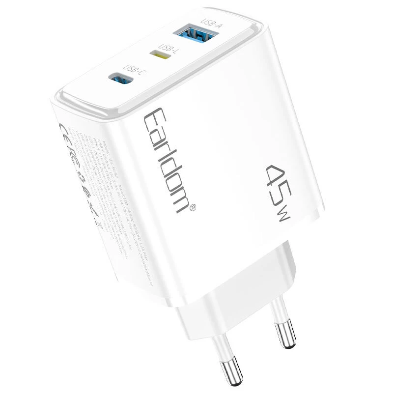 شارژر دیواری 45 وات ارلدام ES-EU52 QC3.0 PD3.0 3A