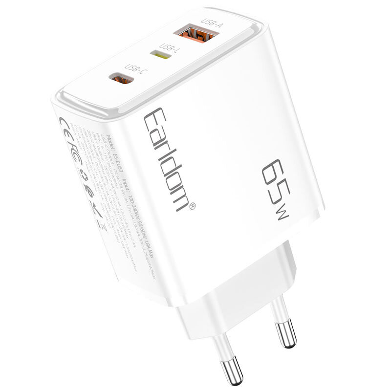 شارژر دیواری 65 وات ارلدام ES-EU53 PD 3.25A