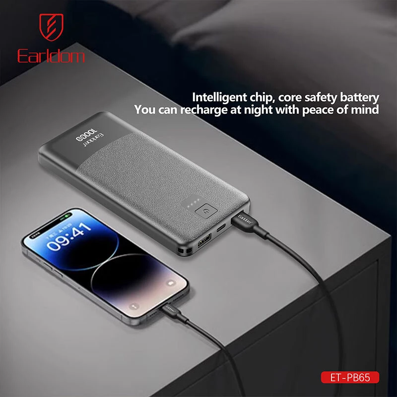 پاور بانک ارلدام ET-PB65 10W ظرفیت 10000 میلی آمپر ساعت