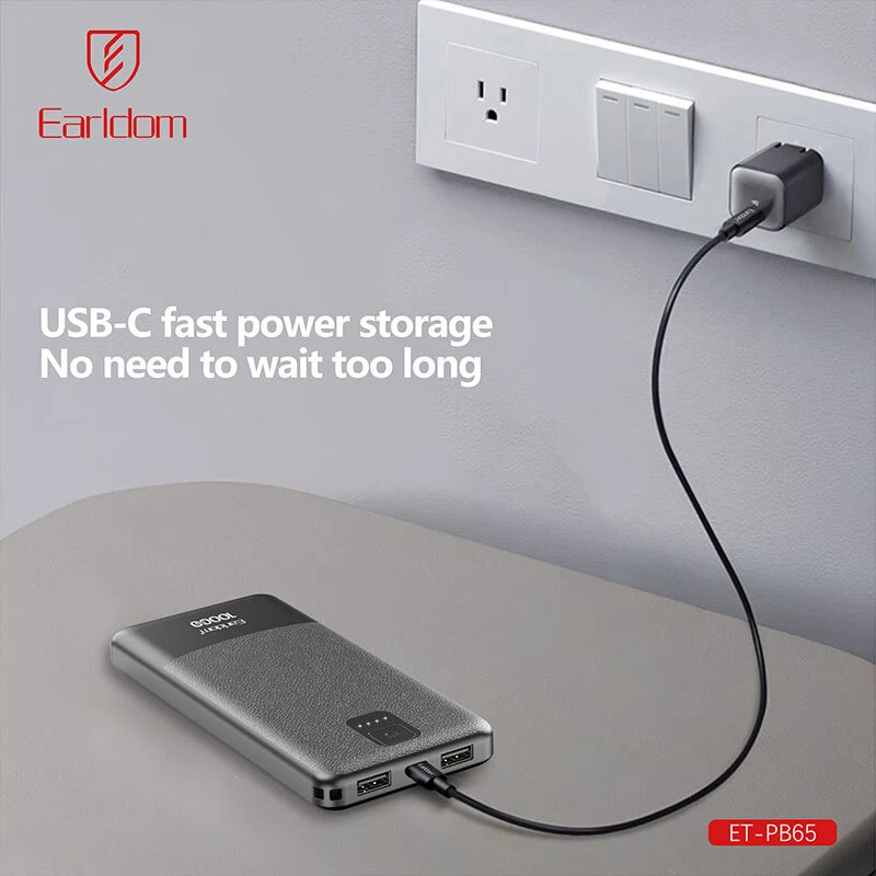 پاور بانک ارلدام ET-PB65 10W ظرفیت 10000 میلی آمپر ساعت