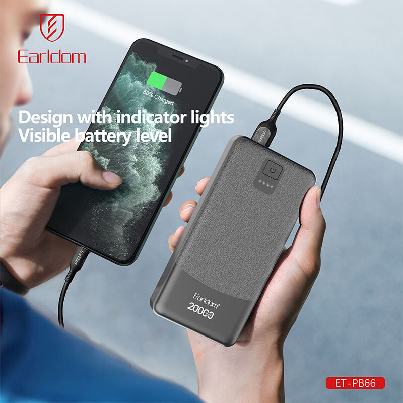 پاور بانک ارلدام ET-PB66 10W ظرفیت 20000 میلی آمپر ساعت