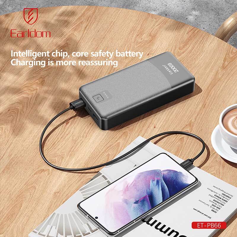 پاور بانک ارلدام ET-PB66 10W ظرفیت 20000 میلی آمپر ساعت