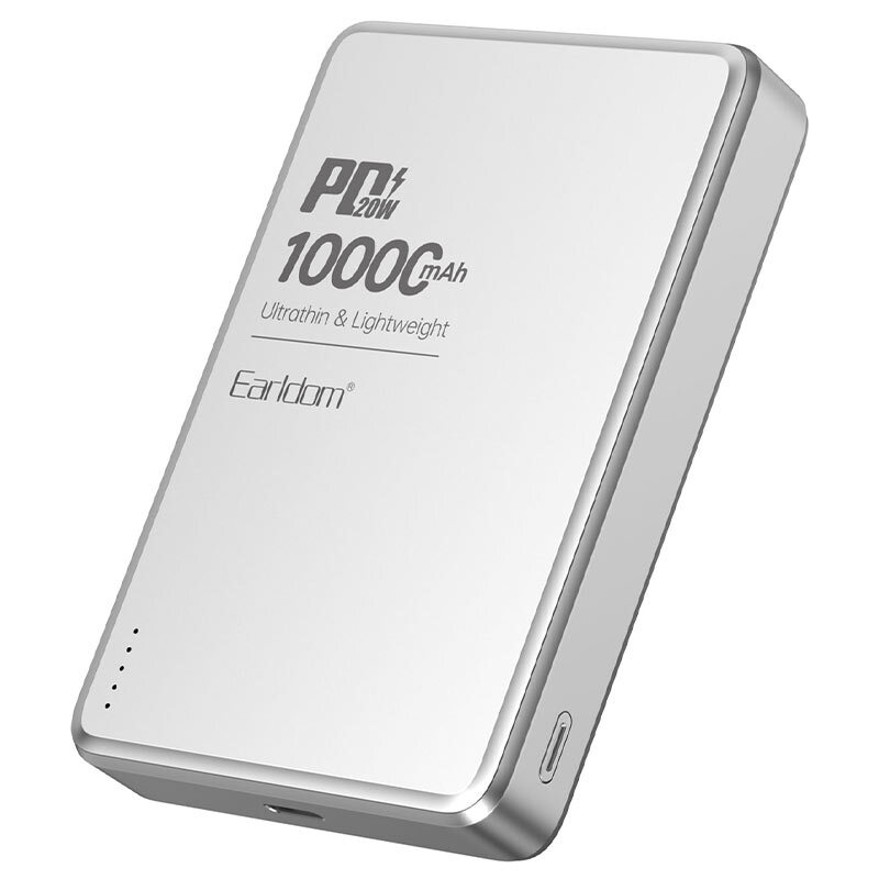 پاور بانک بی سیم فست شارژ ارلدام ET-PD54 PD 20W ظرفیت 10000 میلی آمپر ساعت