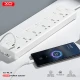 چند راهی 5 خانه ارت دار ایکس او XO-WL19 با کابل 2 متری + شارژر USB و Type-C