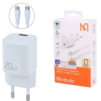 شارژر دیواری 20 وات مک دودو CH-469 PD 3A + کابل تبدیل تایپ سی