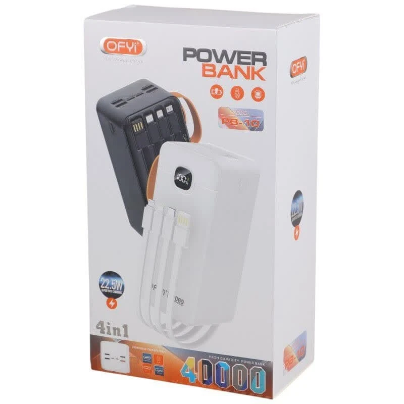 پاور بانک فست شارژ اوفی PB-10 QC PD 22.5W ظرفیت 40000 میلی آمپر ساعت