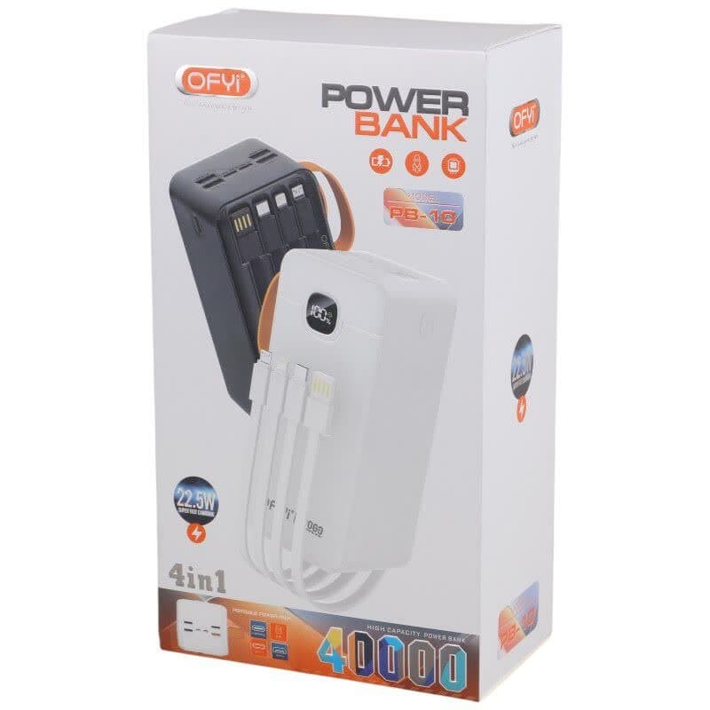 پاور بانک فست شارژ اوفی PB-10 QC PD 22.5W ظرفیت 40000 میلی آمپر ساعت