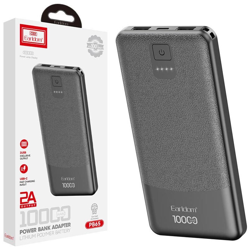 پاور بانک ارلدام ET-PB65 10W ظرفیت 10000 میلی آمپر ساعت