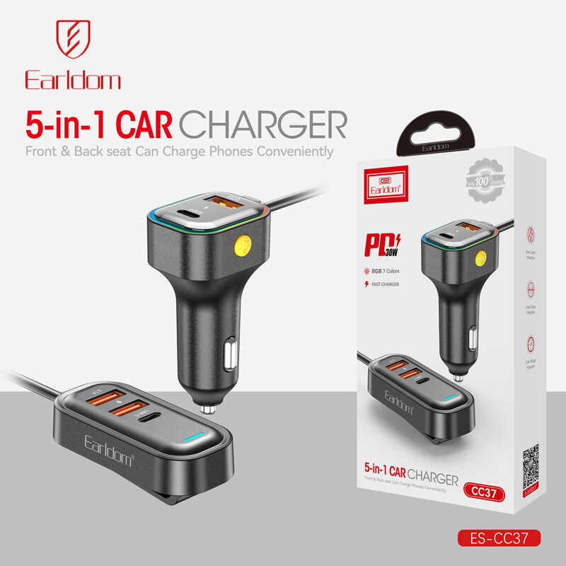 شارژر فندکی فست شارژ Earldom ES-CC37 QC3.0 PD 3.1A 30W