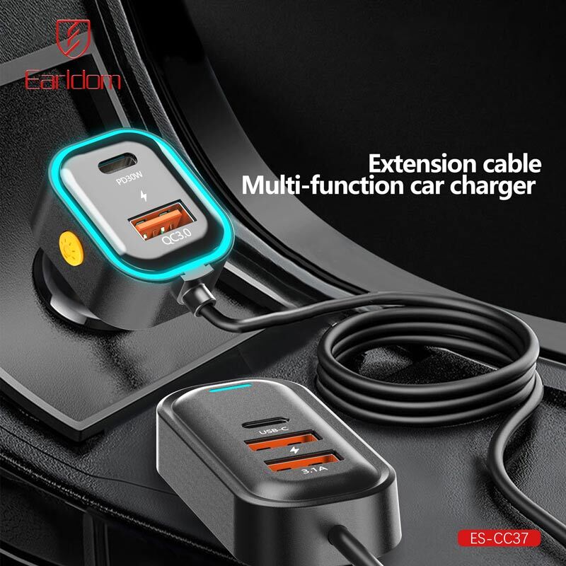 شارژر فندکی فست شارژ Earldom ES-CC37 QC3.0 PD 3.1A 30W