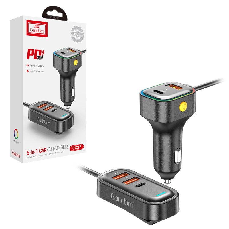 شارژر فندکی فست شارژ Earldom ES-CC37 QC3.0 PD 3.1A 30W