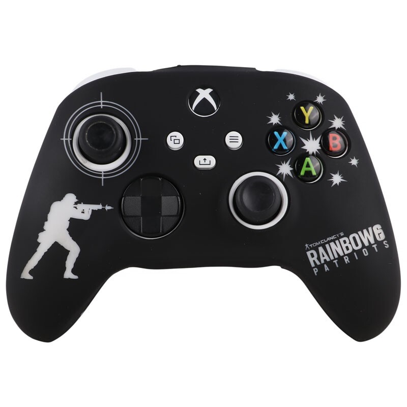 روکش دسته بازی Xbox X/S طرح Rainbow 6 Patriots زمینه مشکی سفید