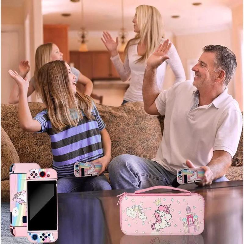 کیف کنسول بازی Bonaever Pink Unicorn Nintendo Switch OLED