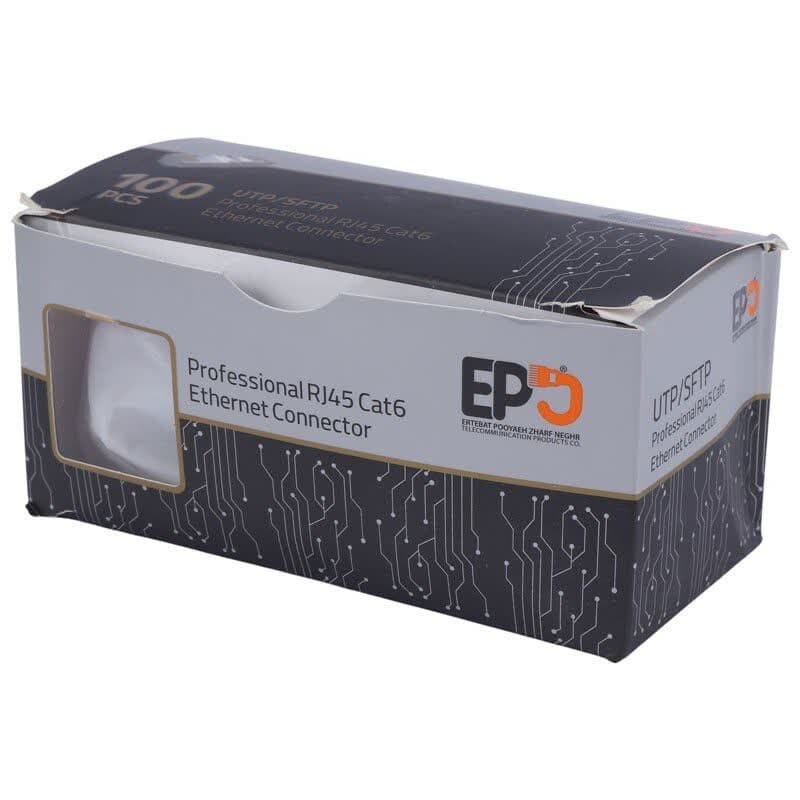 سوکت شبکه EPG RJ45 Cat6 UTP SFTP بسته 100 عددی