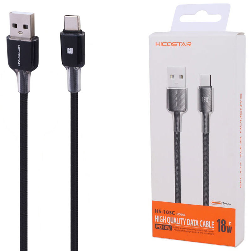 کابل تایپ سی فست شارژ Hicostar HS-103C PD 2.4A 1m