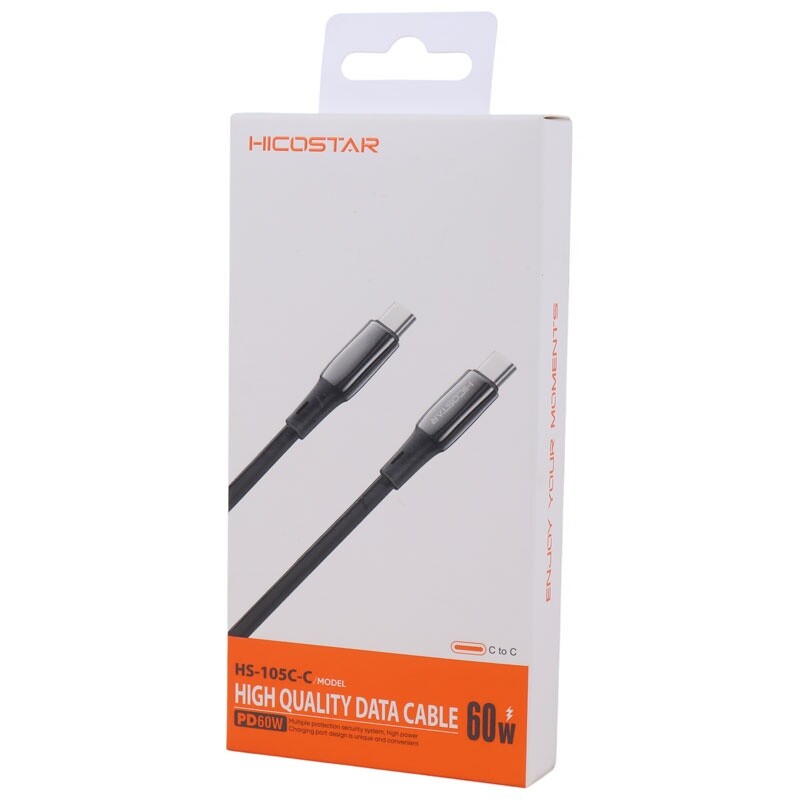 کابل تبدیل فست شارژ Hicostar HS-105C-C Type-C To Type-C PD 60W 1m