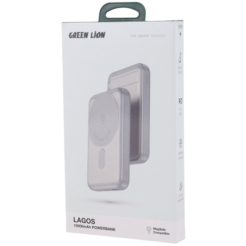 پاور بانک بی سیم فست شارژ گرین لاین Lagos GL-PB60 PD 22.5W ظرفیت 10000 میلی آمپر ساعت