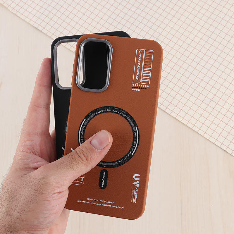 قاب چرمی ژله ای Leather سامسونگ Galaxy A15 طرح مگ سیف