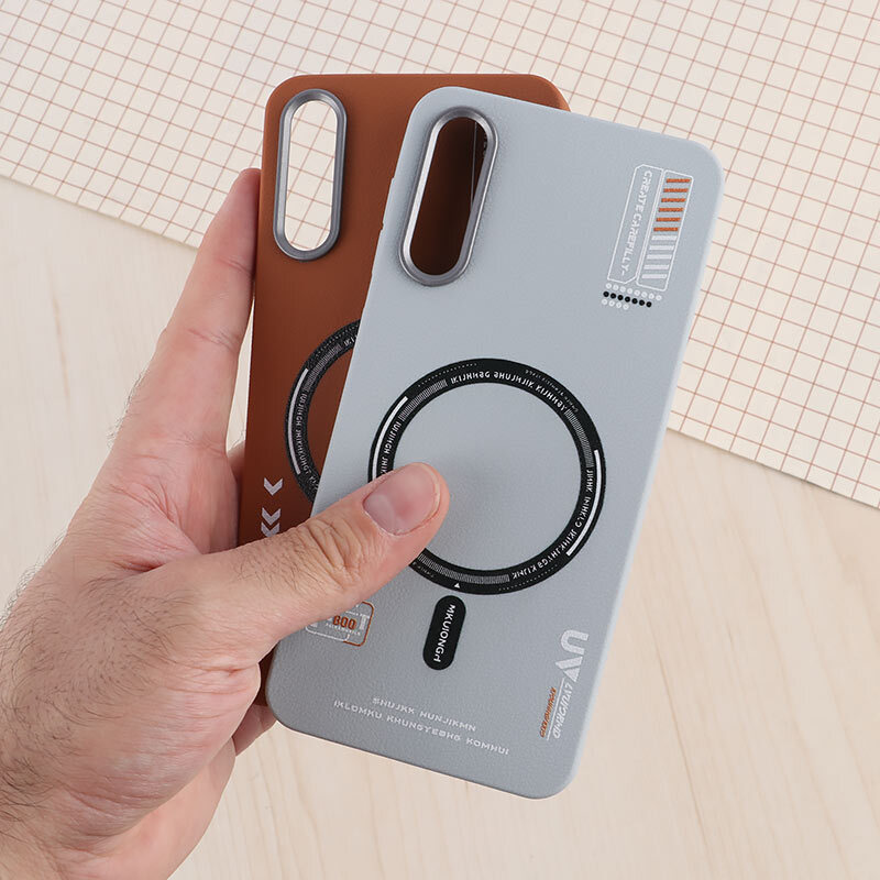 قاب چرمی ژله ای Leather سامسونگ Galaxy A30s / A50 / A50s طرح مگ سیف