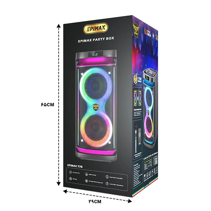 اسپیکر چمدانی بلوتوثی اپی مکس EPIMAX-776 + میکروفون و ریموت کنترل