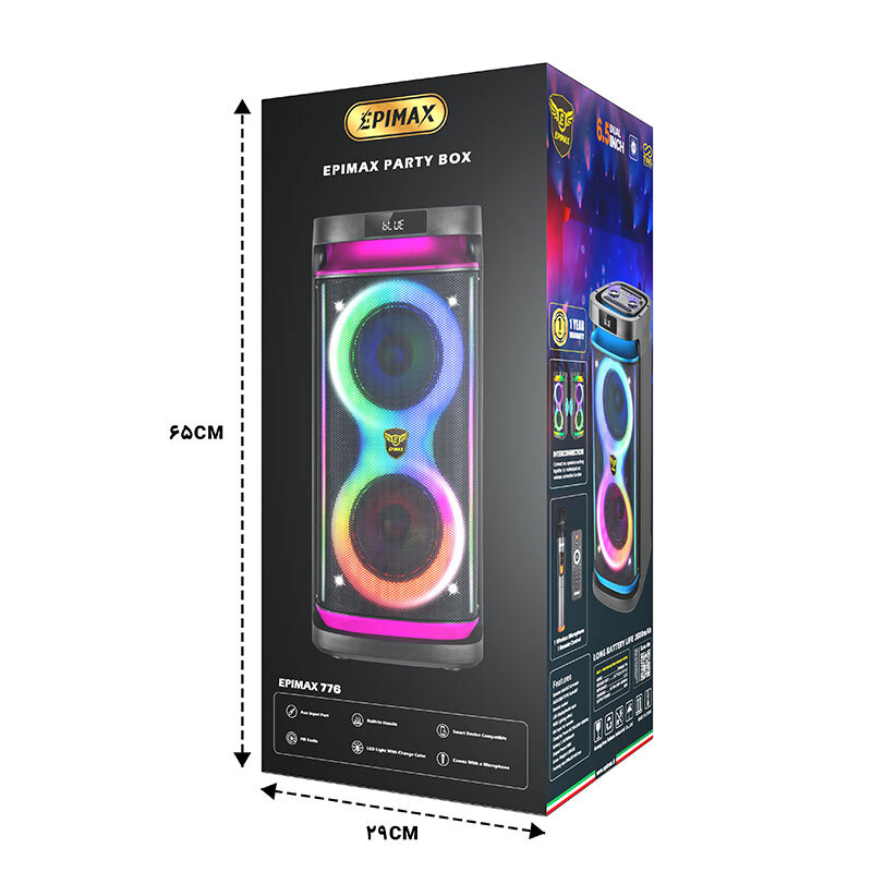 اسپیکر چمدانی بلوتوثی اپی مکس EPIMAX-776 + میکروفون و ریموت کنترل