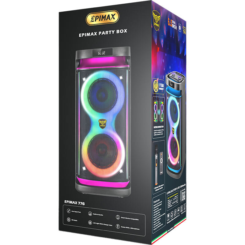 اسپیکر چمدانی بلوتوثی اپی مکس EPIMAX-776 + میکروفون و ریموت کنترل