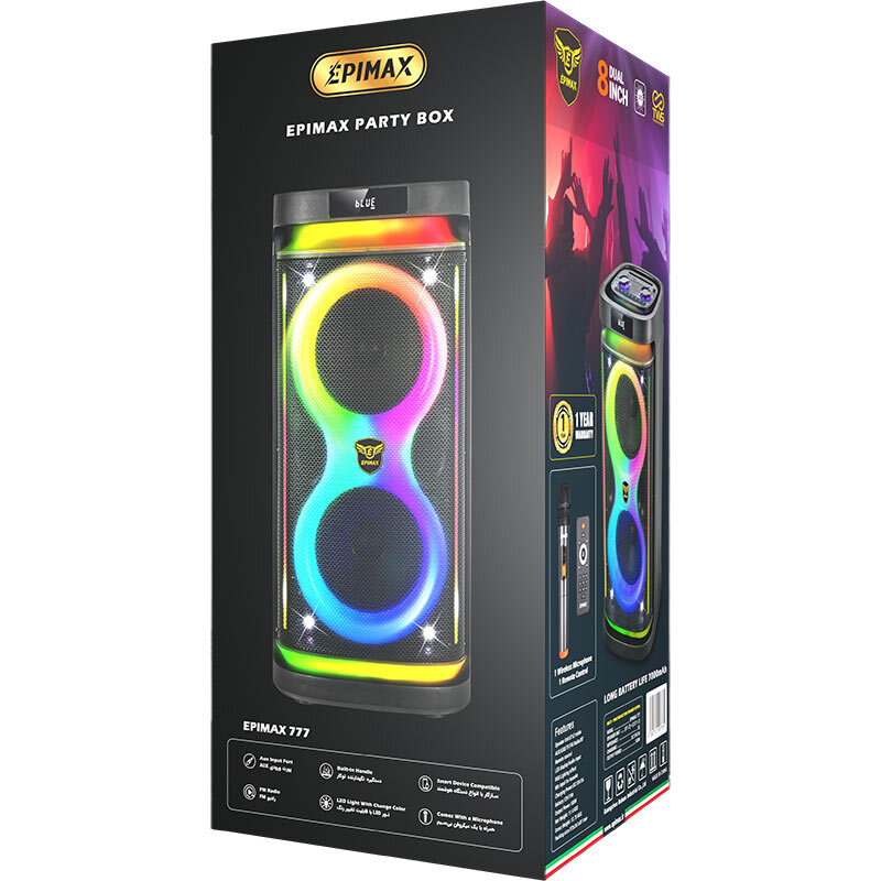اسپیکر چمدانی بلوتوثی اپی مکس EPIMAX-777 + میکروفون و ریموت کنترل