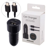 شارژر فندکی فست شارژ Samsung EP-L1100A+C QC3.0 PD 3A 25W + کابل تایپ سی