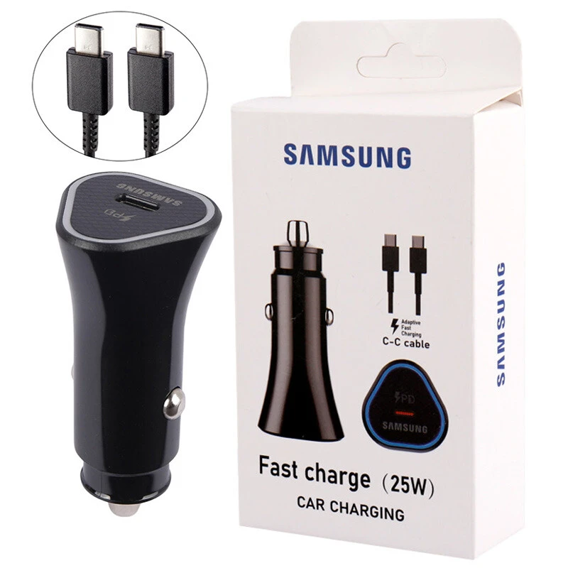 شارژر فندکی فست شارژ Samsung EP-L502 3A PD3.0 25W + کابل تبدیل تایپ سی