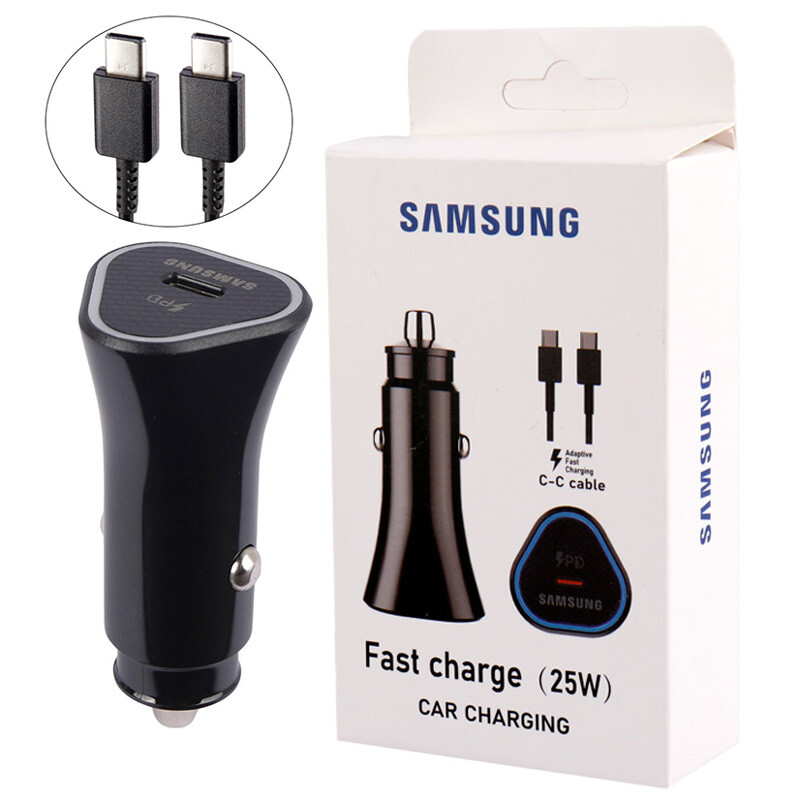 شارژر فندکی فست شارژ Samsung EP-L502 3A PD3.0 25W + کابل تبدیل تایپ سی