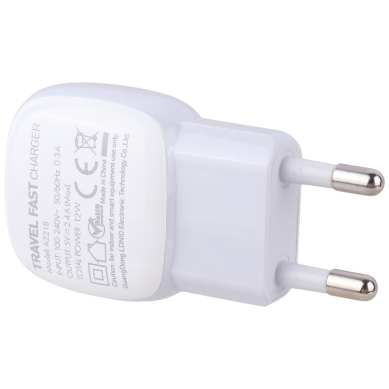 شارژر دیواری 12 وات الدینیو A2218 QC 2.4A + کابل میکرو یو اس بی