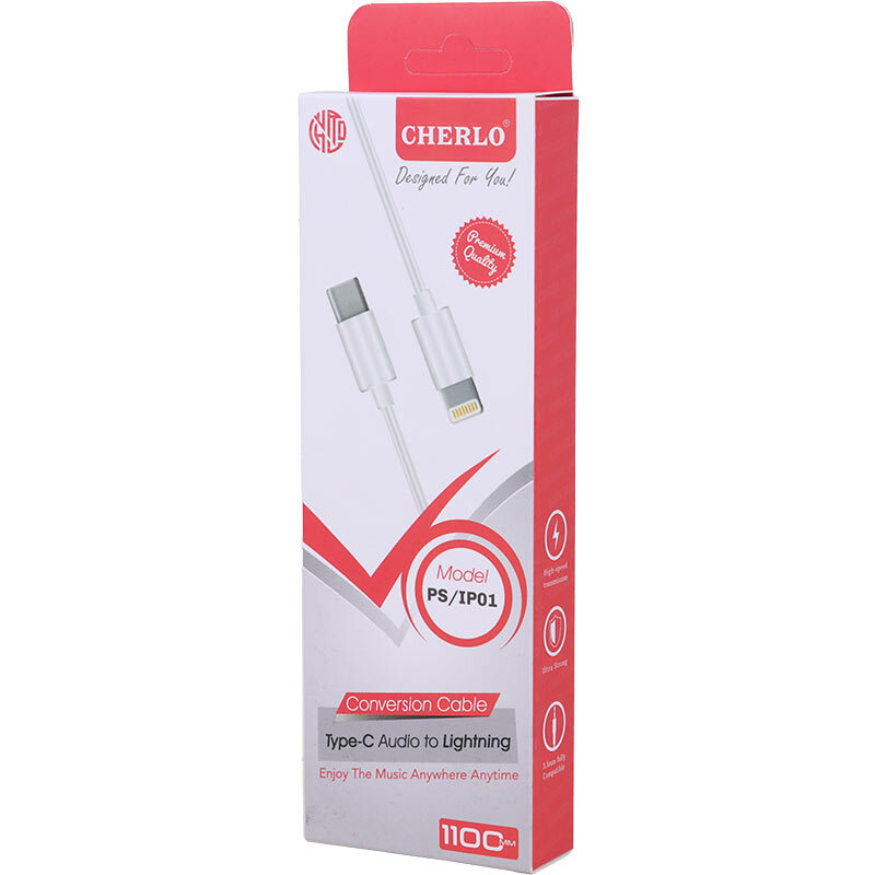 کابل تایپ سی به لایتنینگ فست شارژ چرلو PS/IP01 طول 1.1 متر