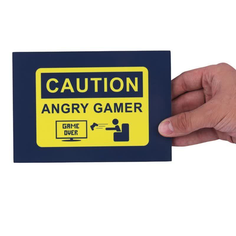 تابلو شاسی 13*18 Caution Angry Gamer